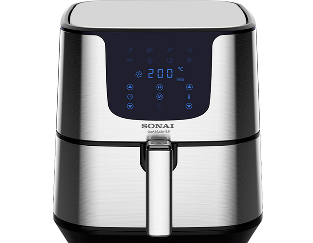 Sonai Air Fryer, 5.5 Liters, 1700 Watt, Silver • SH-611