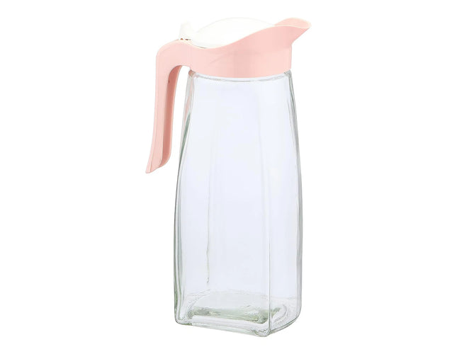 Rectangular glass beaker with flip-top lid and plastic handle, 1.5 Liter