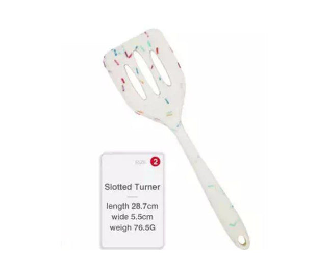 Silicon Skimmer With Handle Sprinkles Design For Kitchen