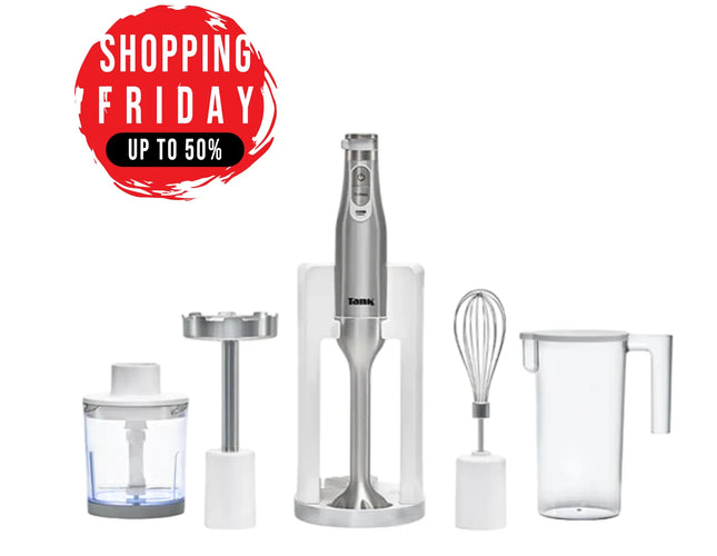 Tank Hand Blender All in One with 6 Speed Control + Turbo, 1200 Watts, White, CM-6004, 2 Year warranty