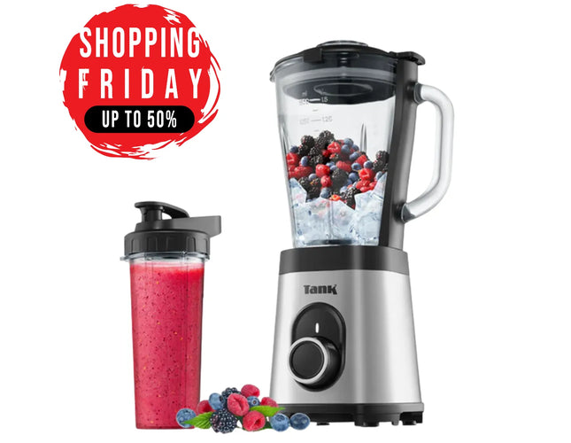 Tank Super Blender, 1.5L Glass Jug , 900ml BPA Free Plastic Bottle, 800 Watts, YB-S62k , 2-Year Warranty