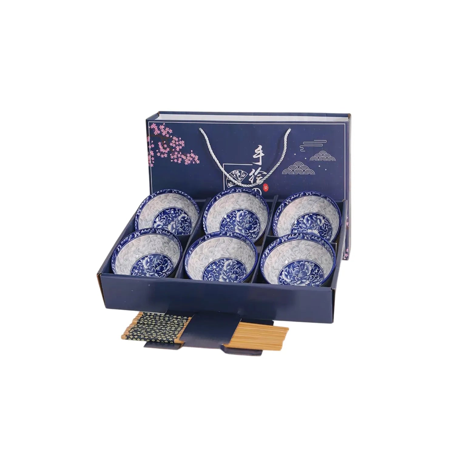Andalusian Porcelain Bowl Set of 6 Pieces, Attractive Shapes and Colors