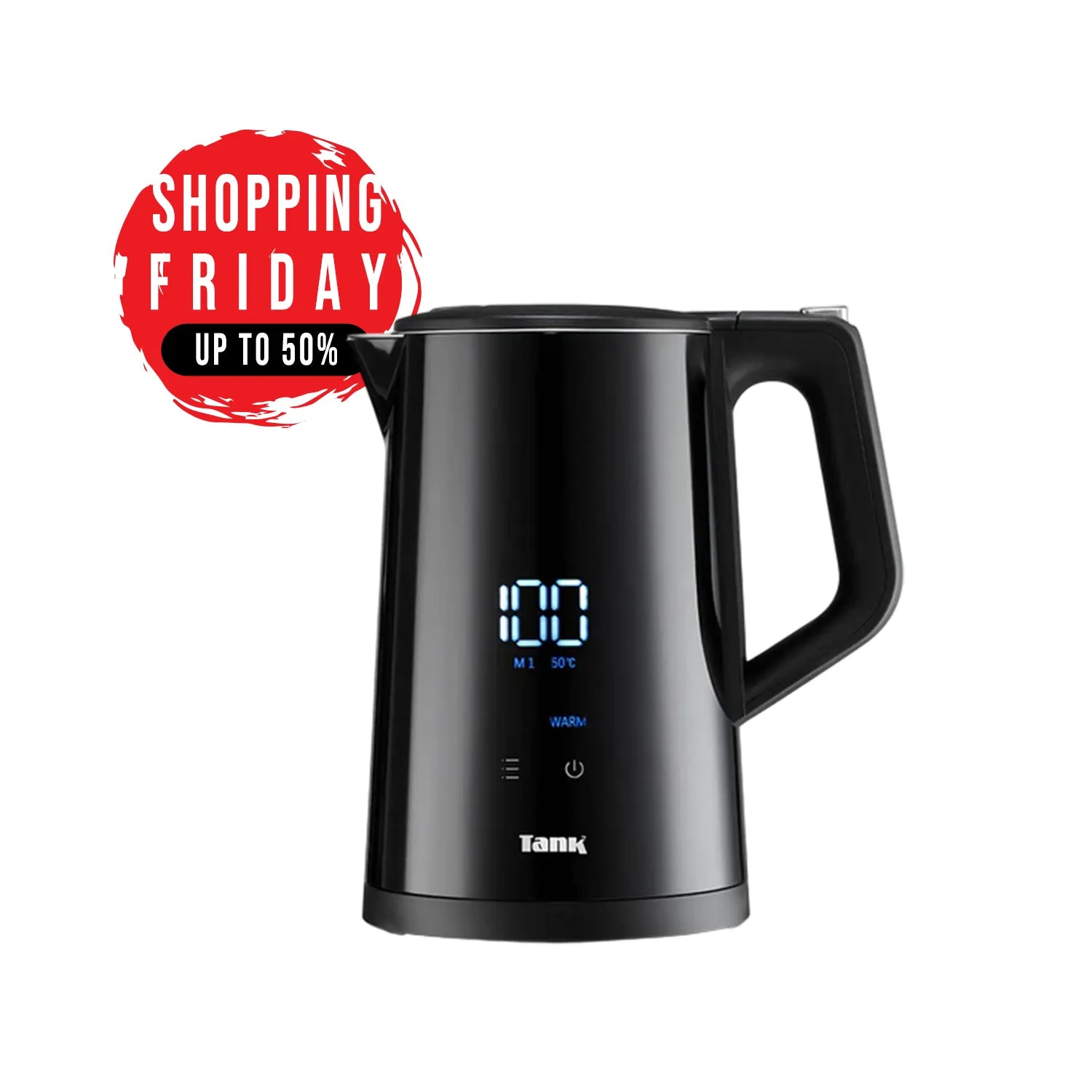 Tank Safe Touch Smart Kettle, 1.7L Capacity, 1850 Watts, Black, Y6261SE - 2 Year Warranty