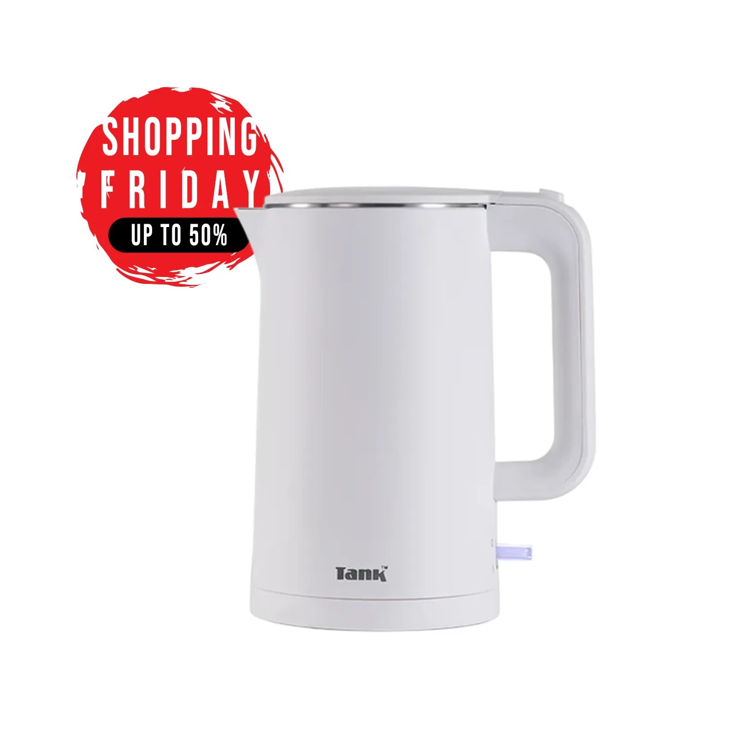 Tank Safe Touch Kettle, 1.5L Capacity, 1500 Watts, White, GS-EK2417 - 2 Year Warranty