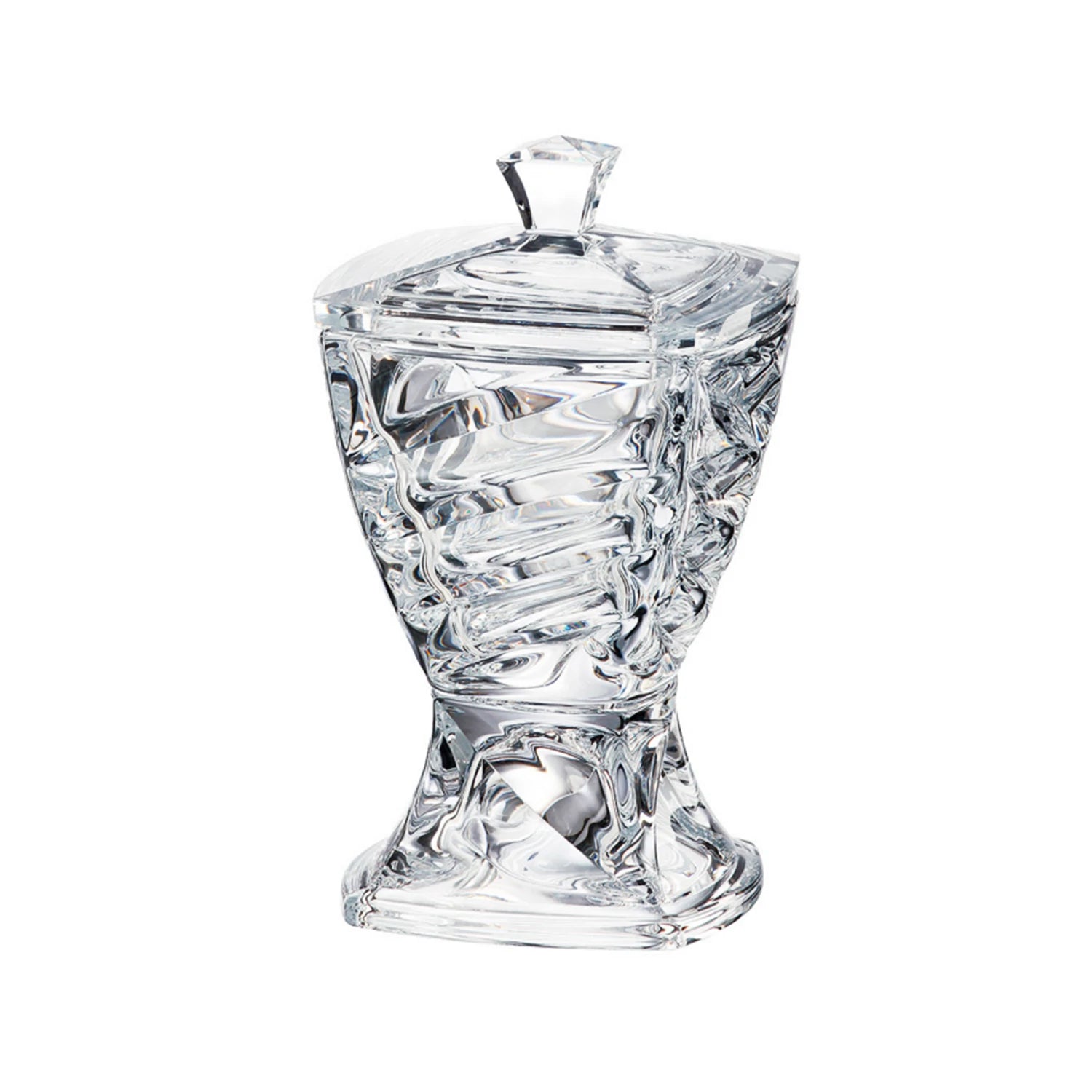 Bohemia Crystal Facet footed box with lid 245mm