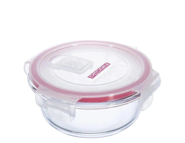 Round glass refrigerator box, 650ml