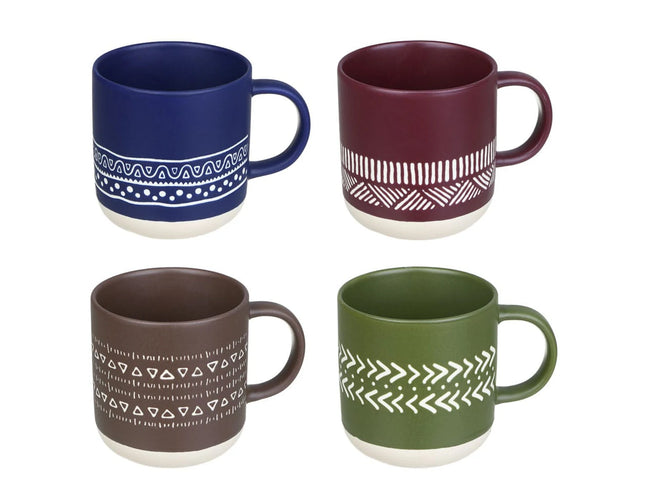 Ceramic mug deign Set, 4Pcs