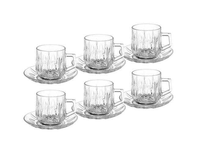 Glass tea cups Set, 6 Pcs