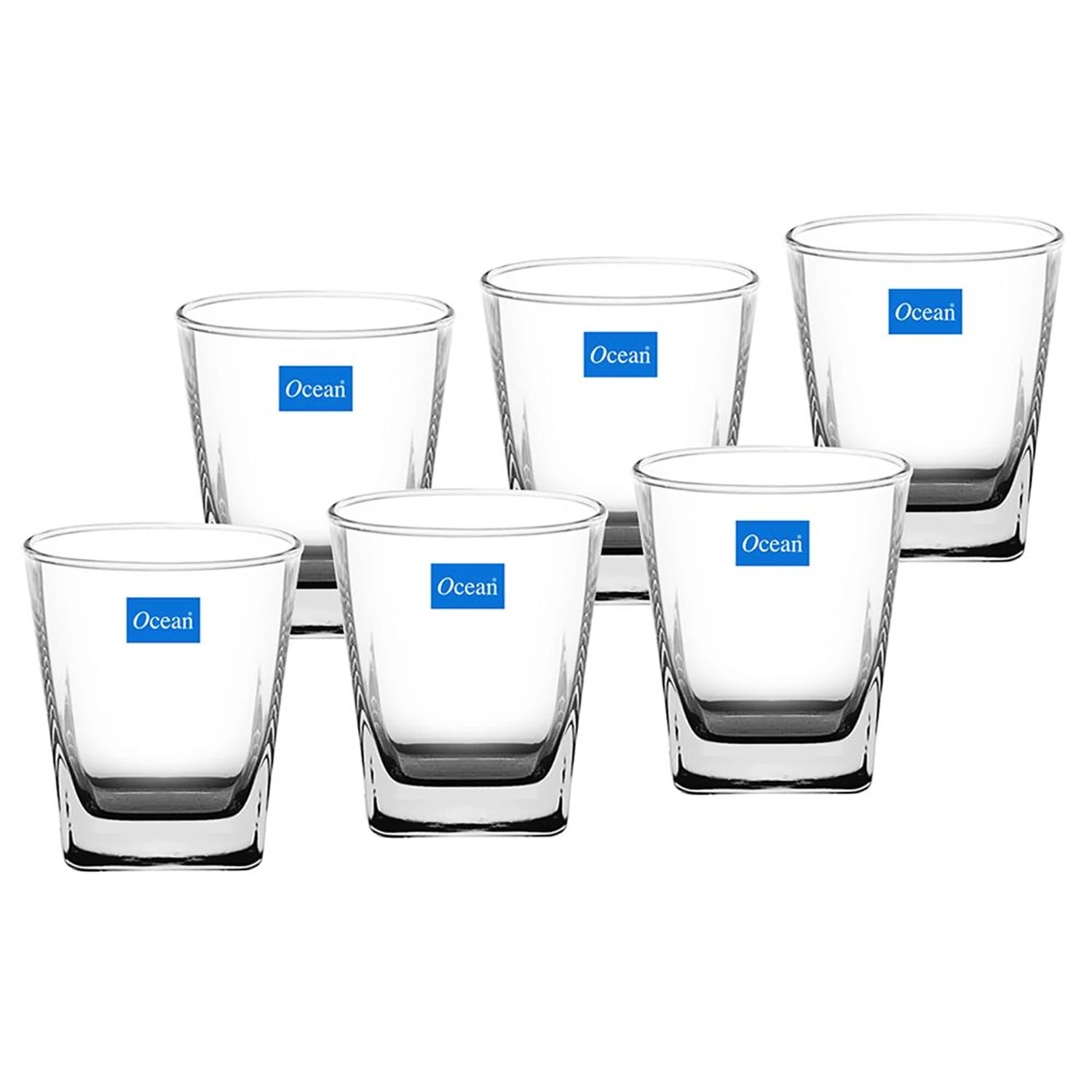 Ocean Plaza Rock Glass Cup Set, 6 pieces