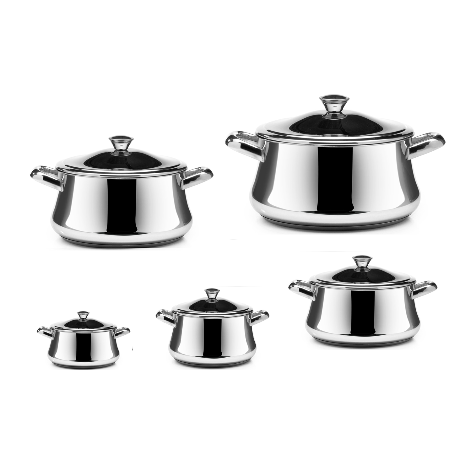 Zahran Stainless Steel Cooking Pot Set, 10 pieces