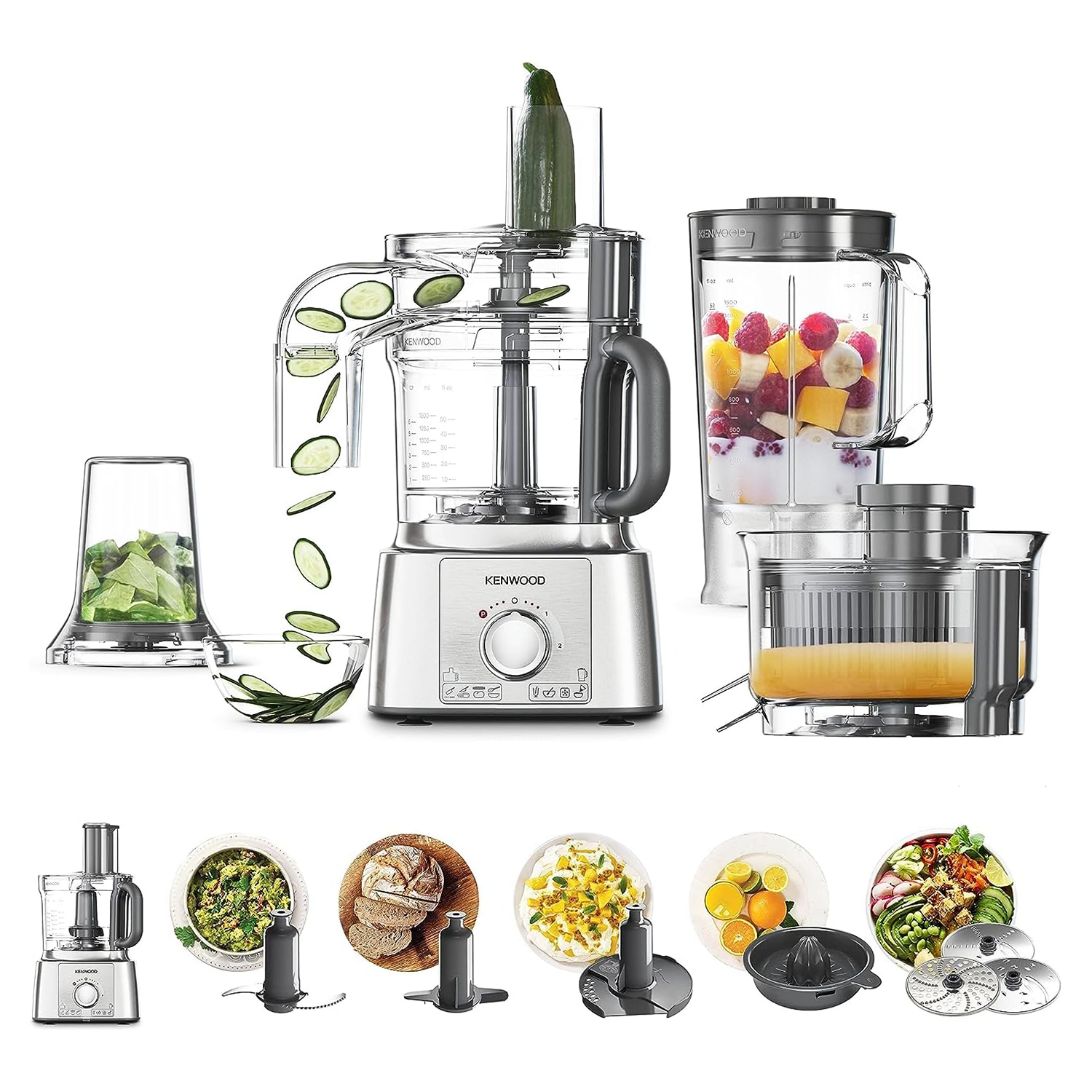 Kenwood MultiPro Express Food Processor, 1000  Watt, • FDP65880SI