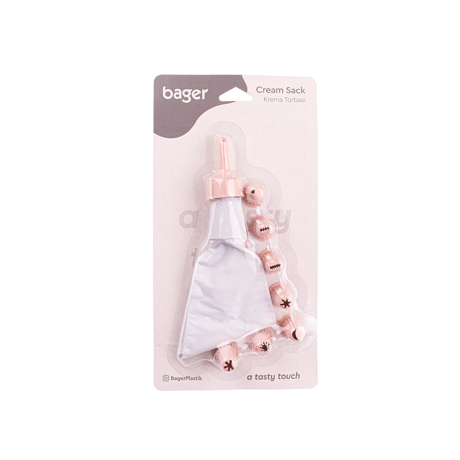 Bagger Dessert Decorating Bag with Plastic Cones, 7Pcs