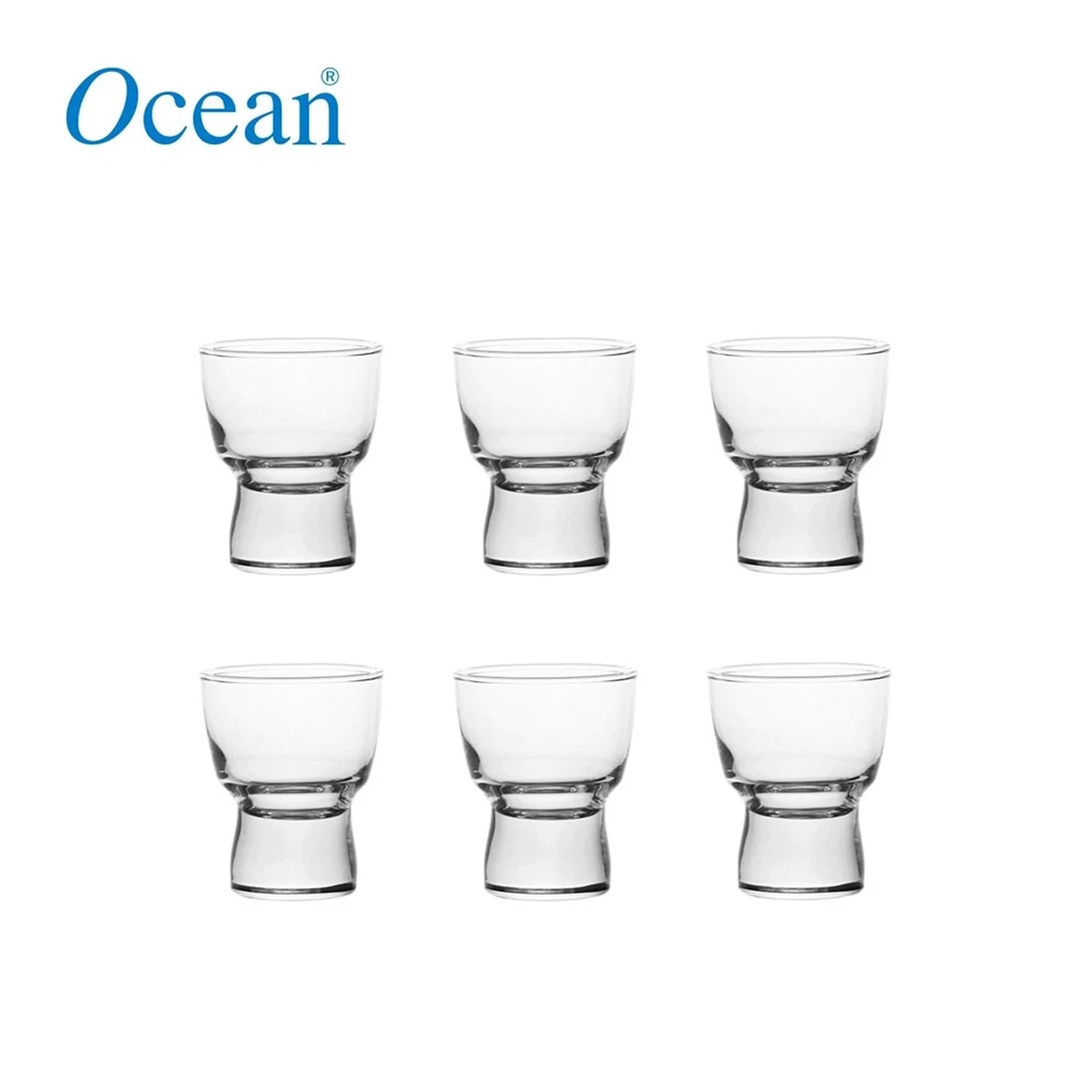 Ocean Haiku Footed Shot Cup Set, 6 pieces