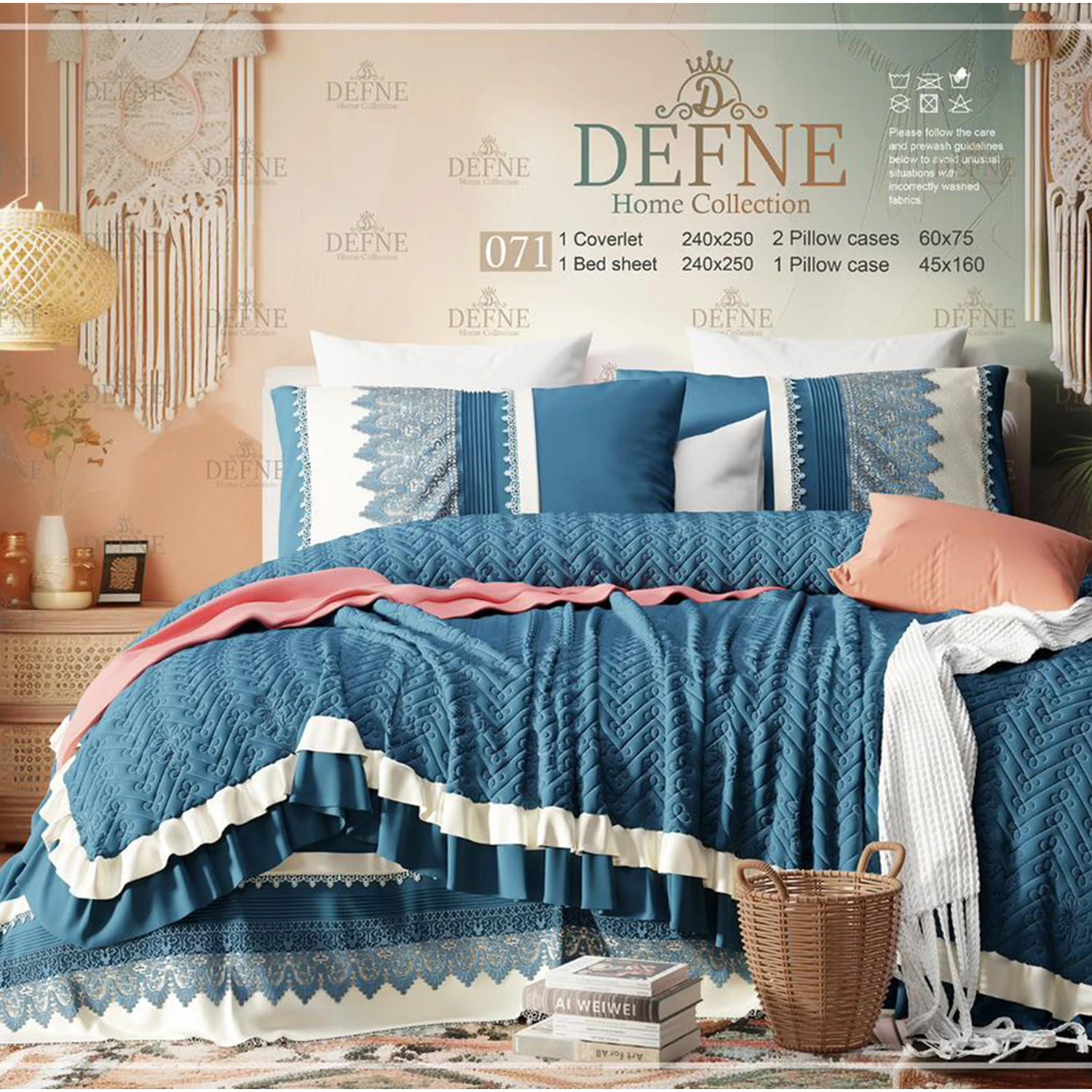 DEFNE Jouber Coverlet Set, 5 Pieces