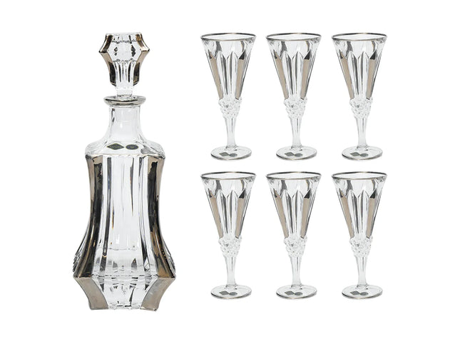 Bohemia Bottle & Goblet Set, 7 pcs