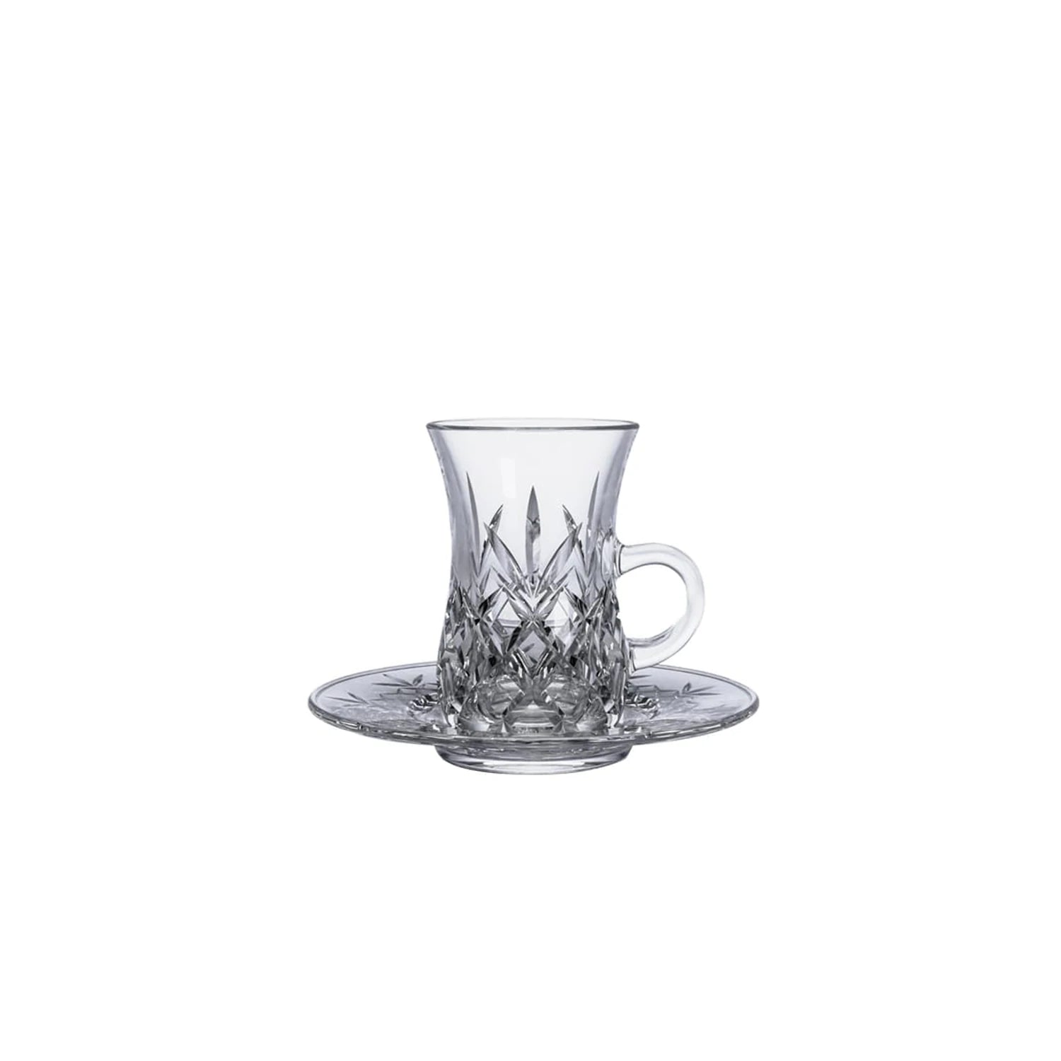 Coffee cup with transparent plate Set , 12 pcs