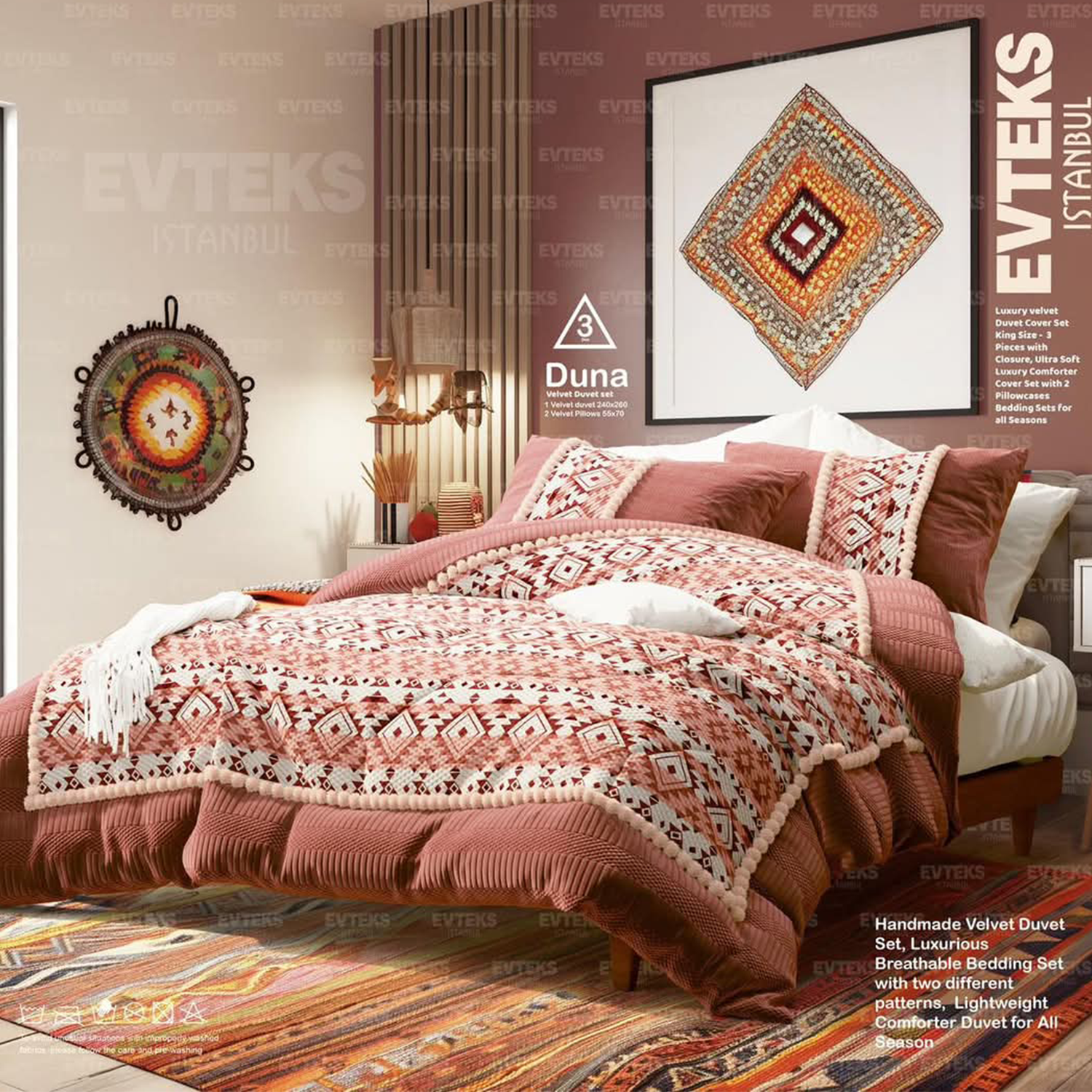 Evteks Duna Quilt Set, 3 Pieces