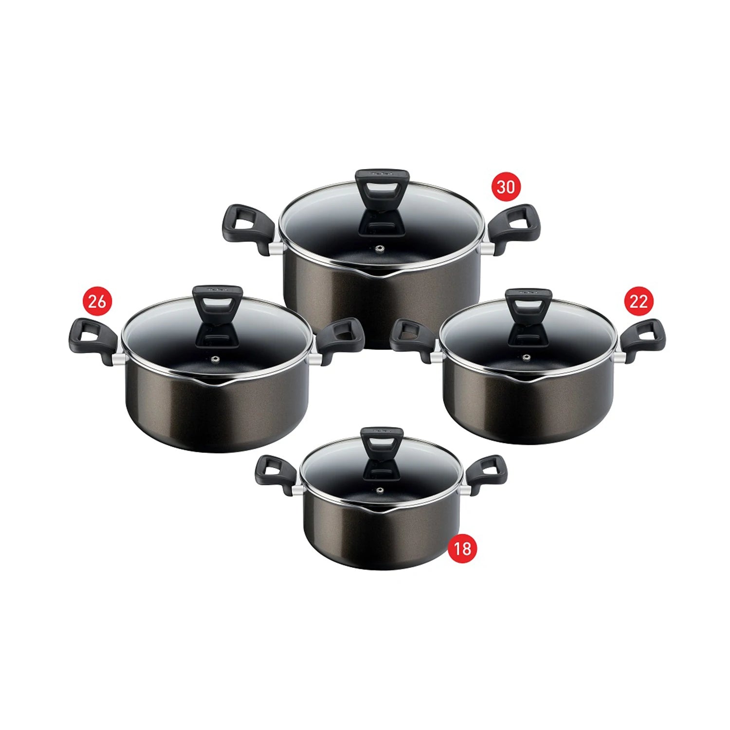 Tefal XL Intense Stewpot Set, With Glass Lid, 8 Pcs