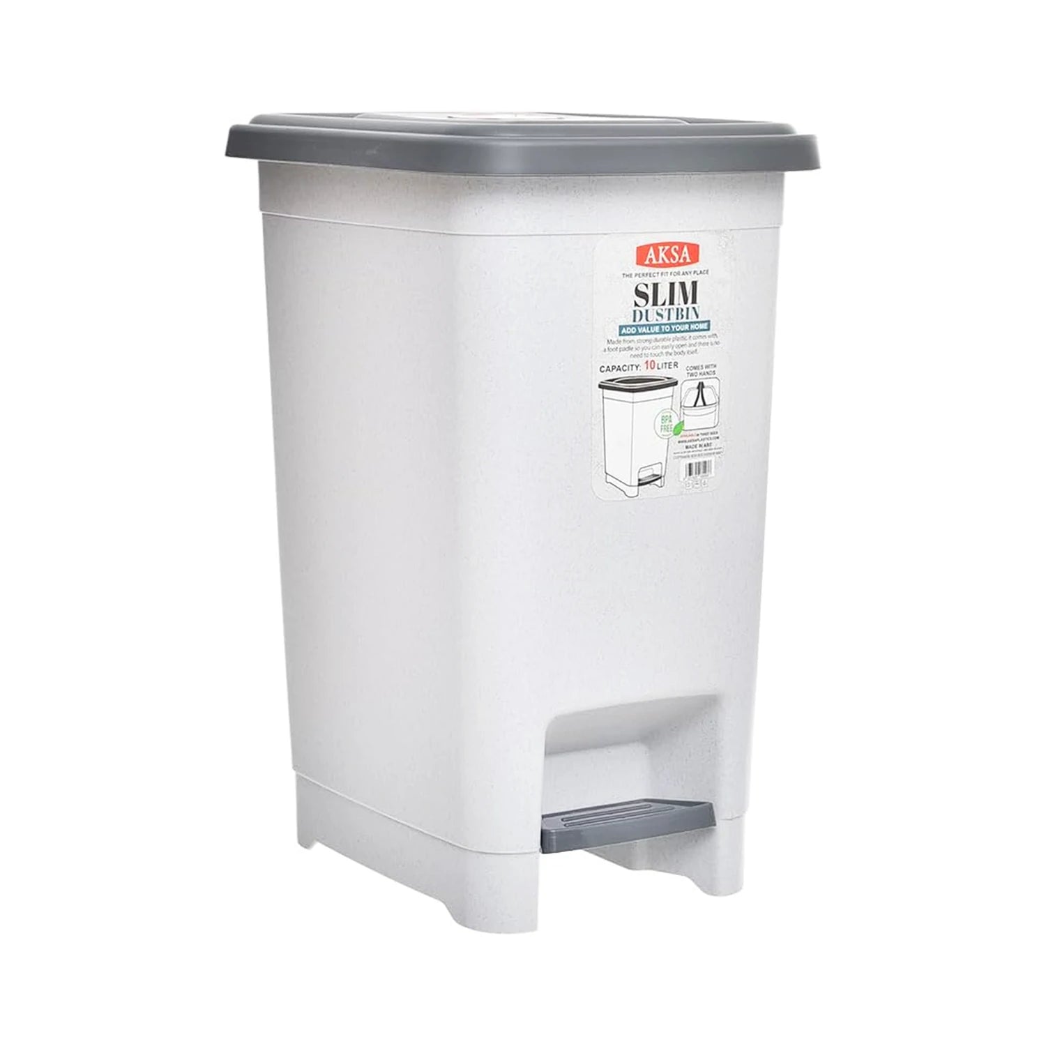 Aksa Ware Slim Plastic Dust Bin, 40 litre