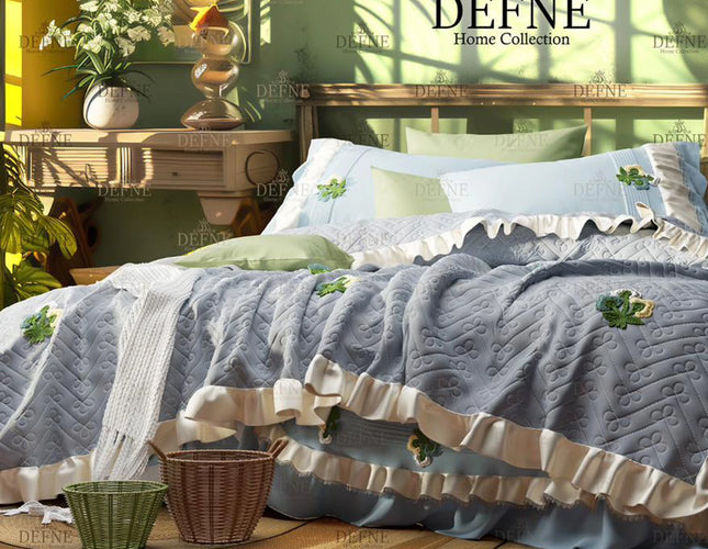 DEFNE Handmade Bars Coverlet Set, 5 Pieces