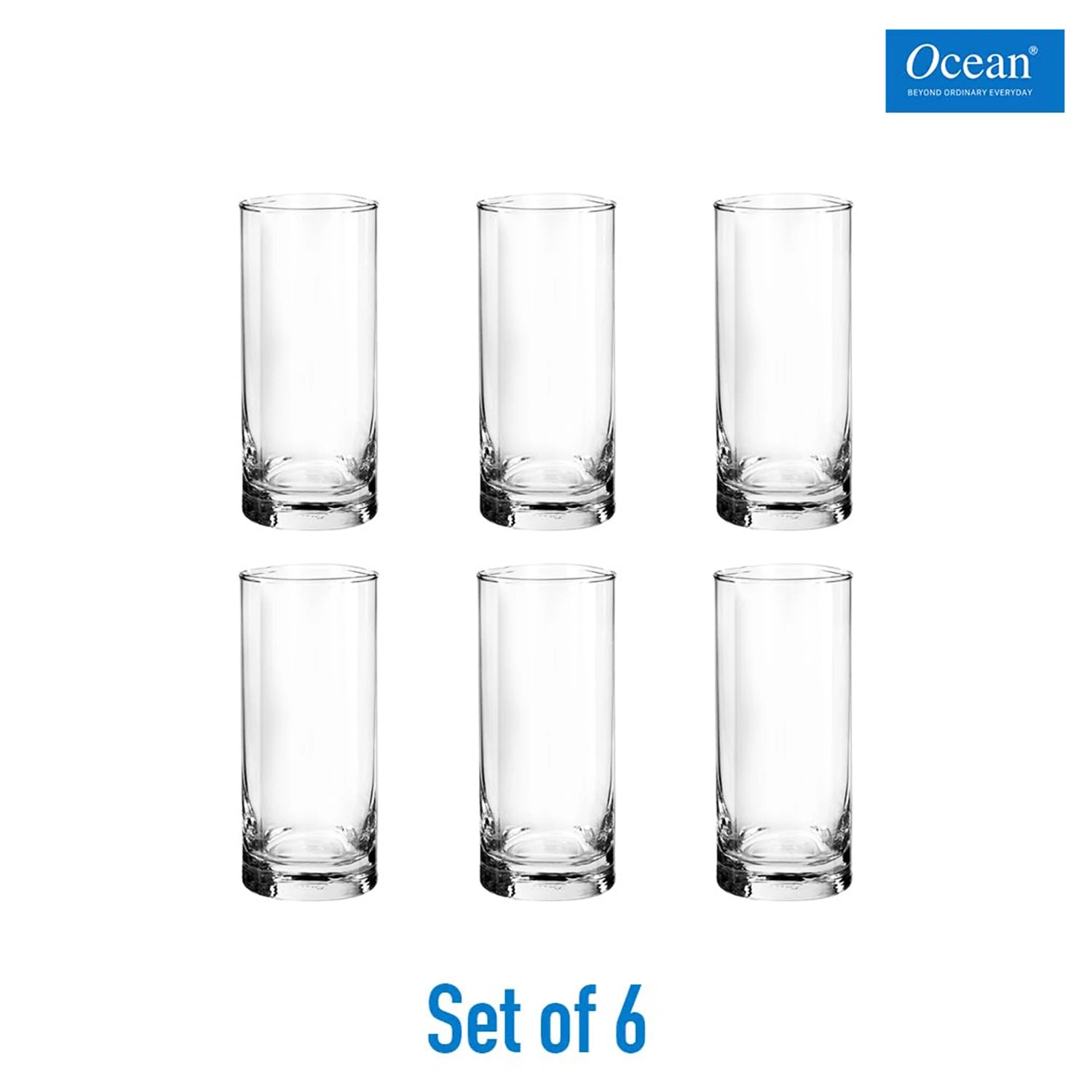 Ocean Trinity Hi Ball Glass Set, 6 pieces, 380ml