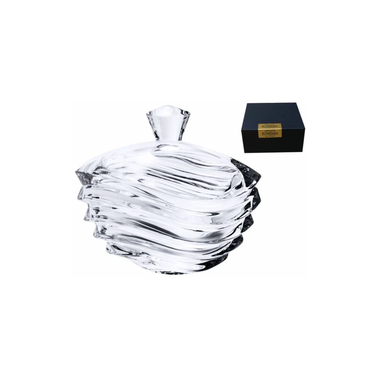 Bohemia Crystal Wave box with lid, 220mm