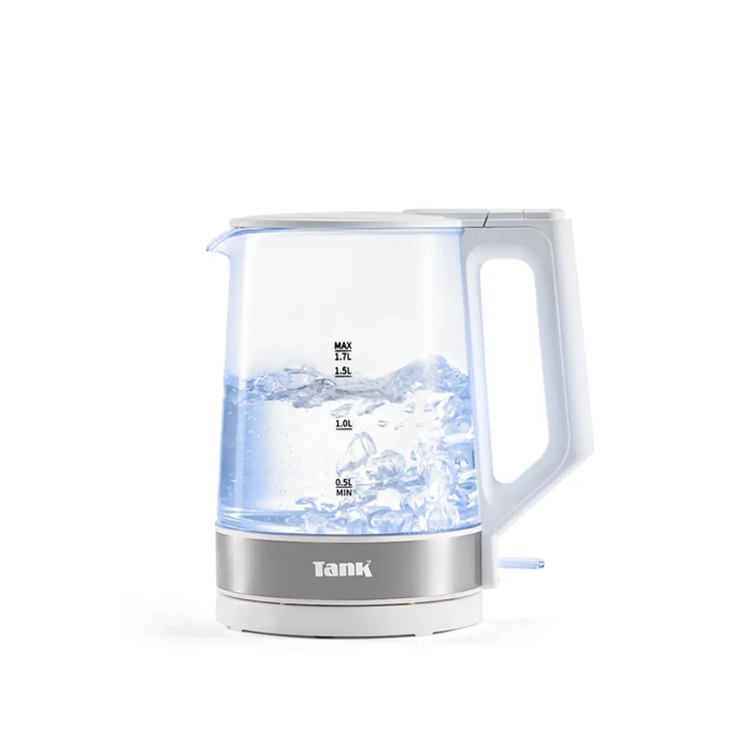 Tank Glass Kettle, 1.7L Capacity, 1850 Watts, White, KG-2318 - 2 Year Warranty