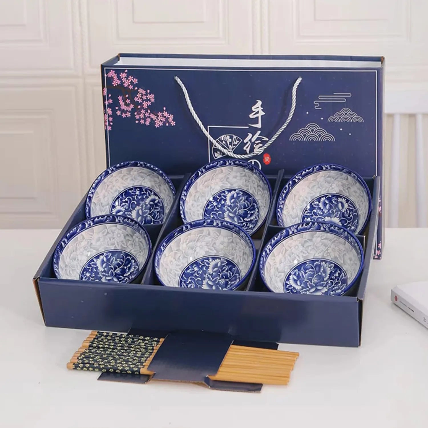 Andalusian Porcelain Bowl Set of 6 Pieces, Attractive Shapes and Colors