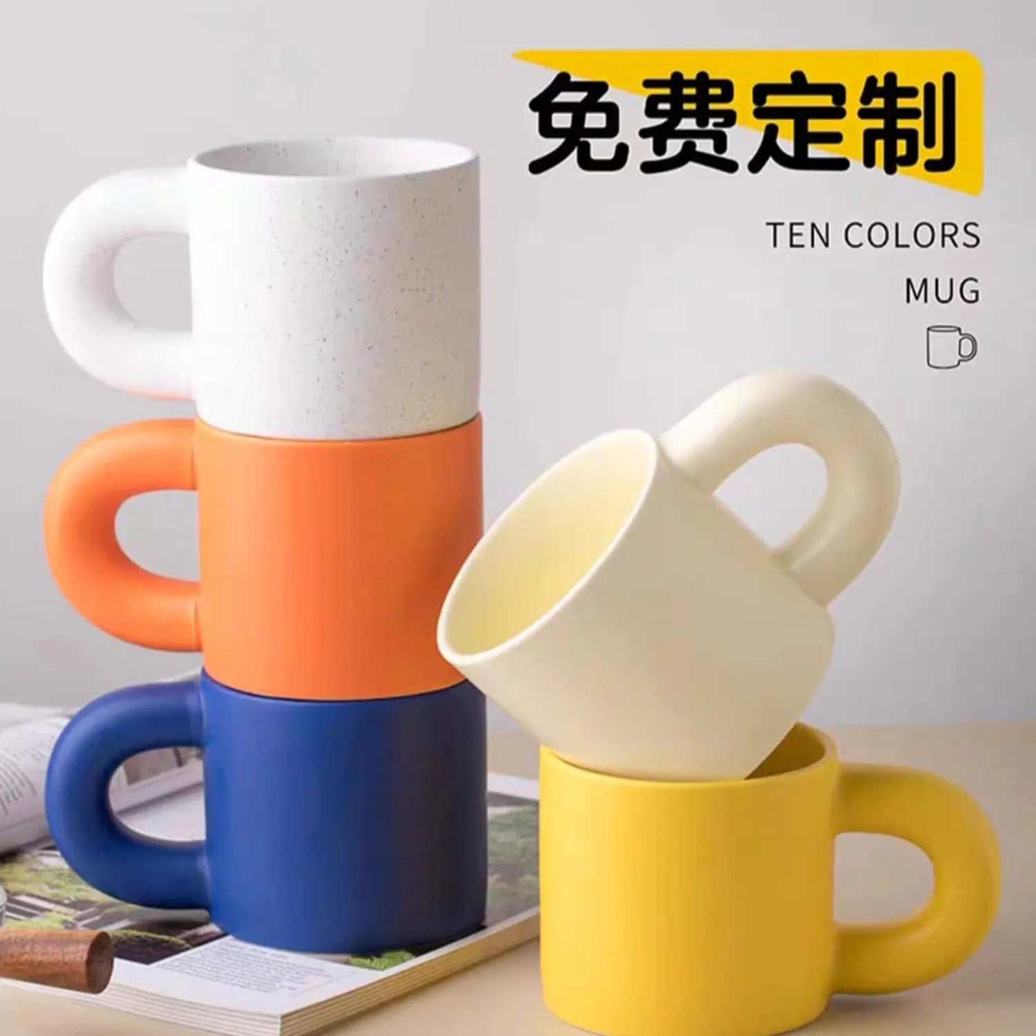 HOT BODY Coffee Mug Mug Creative Macaron Ceramic Coffee Cup
