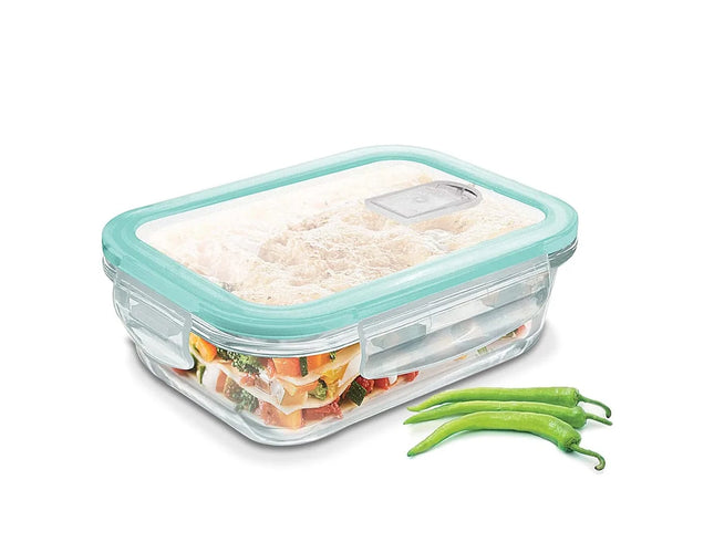 Treo By Milton Hi Borosilicate Clip Fresh Rectangular Container, 1.5 Liters