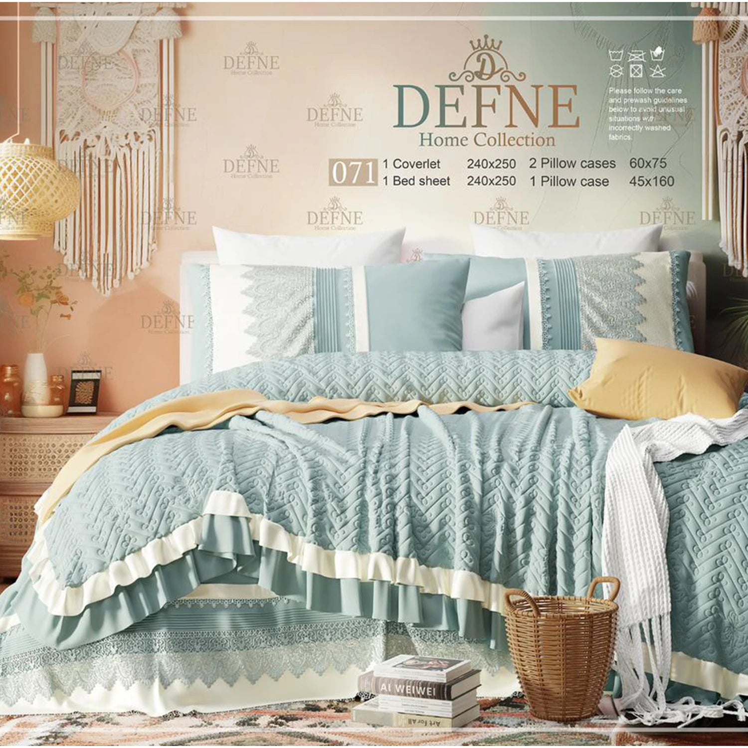 DEFNE Jouber Coverlet Set, 5 Pieces