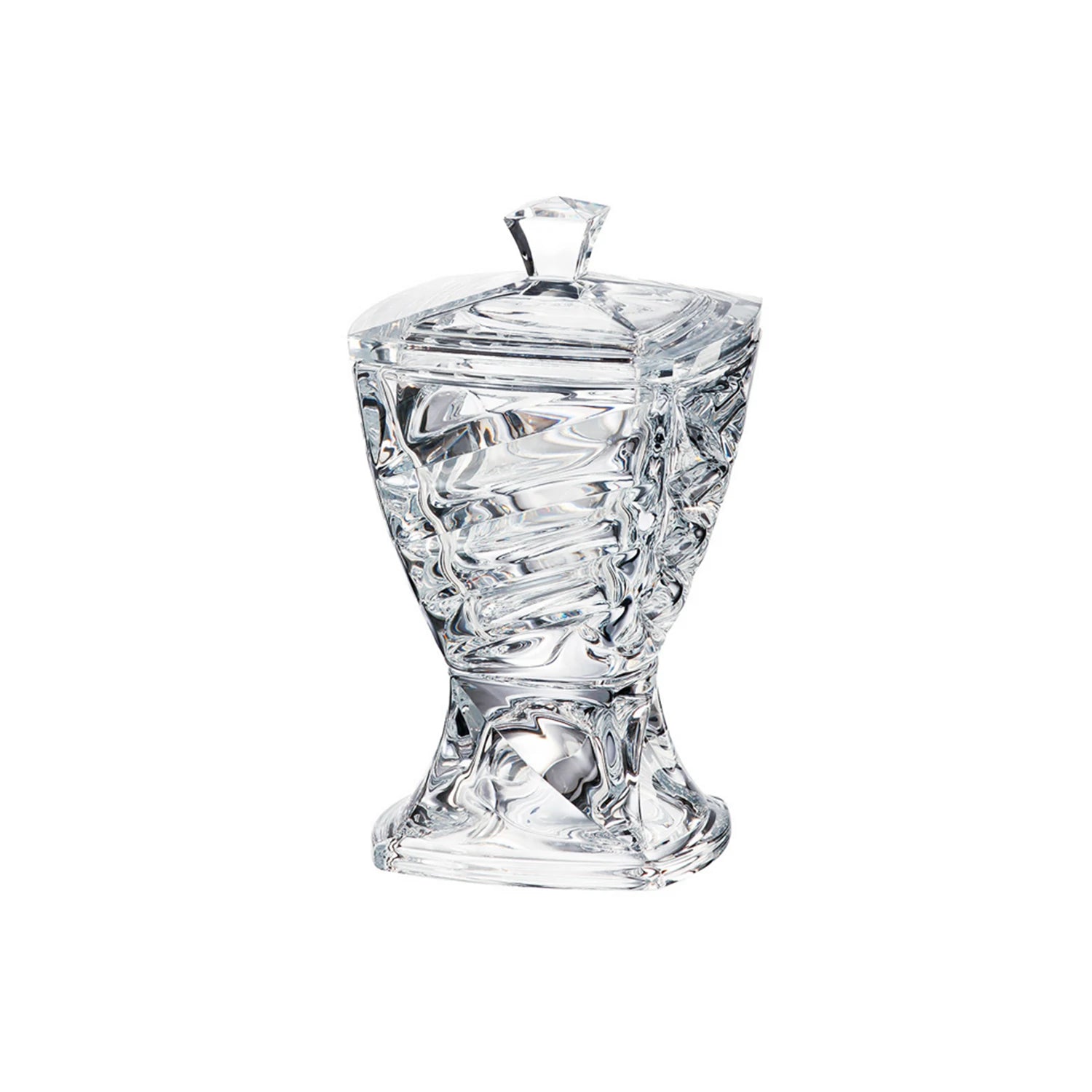 Bohemia Crystal Facet footed box with lid 245mm