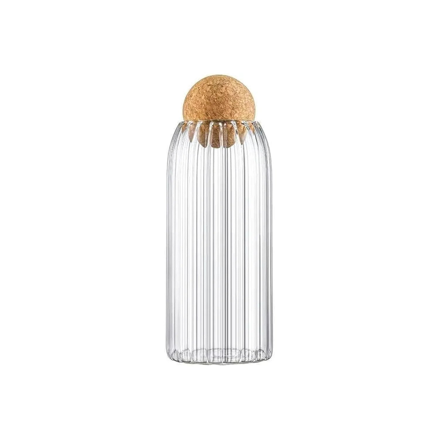 Glass Jar With Ball Cork Lid, 3 Pcs