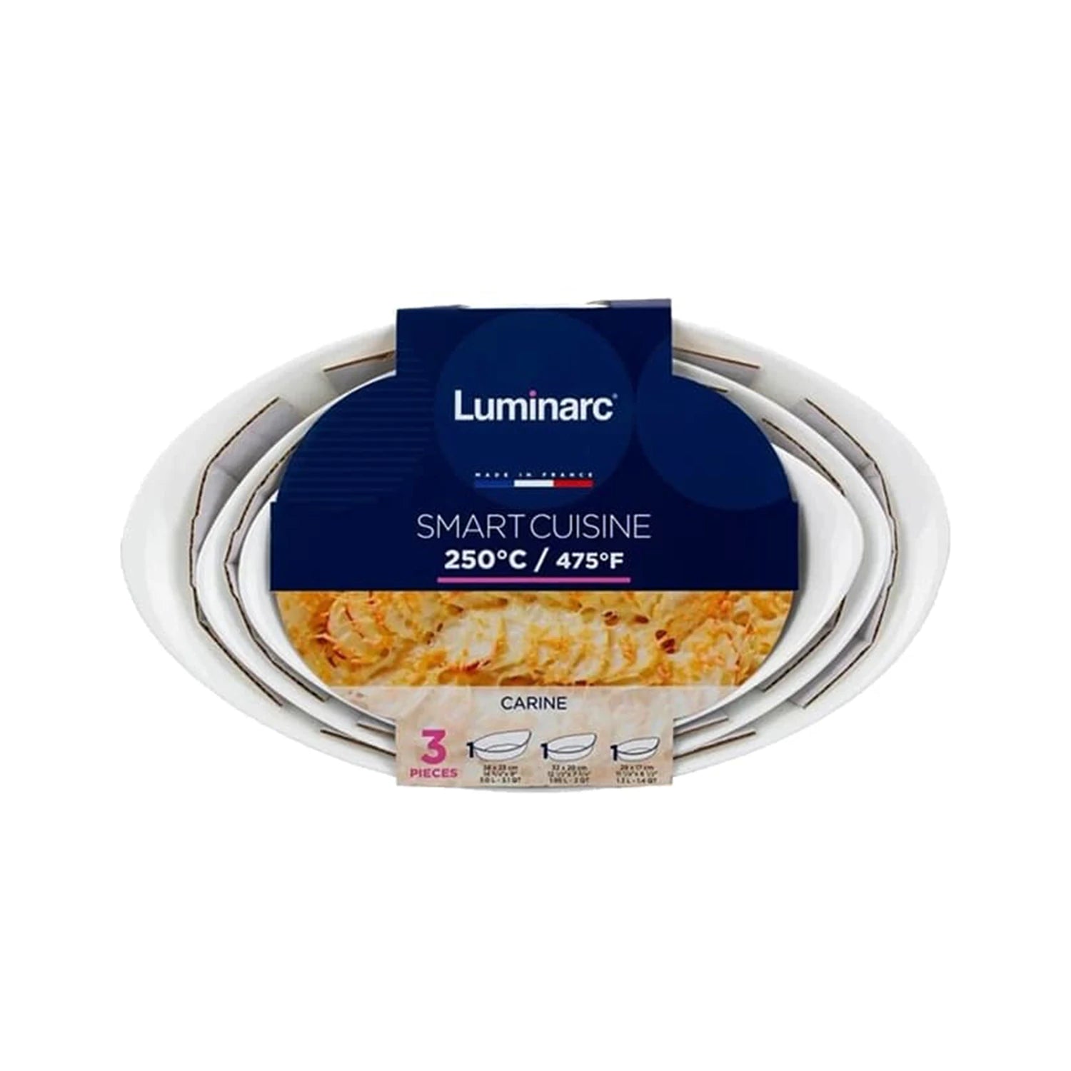 Luminarc Smart Carine Cuisine Oven Dish Set, 3 Pieces