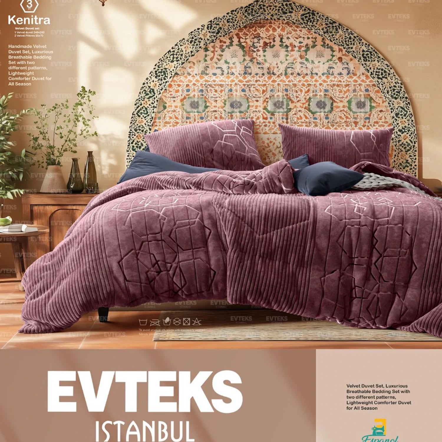 Evteks Kenitra Plush Quilt Set, 3 Pieces