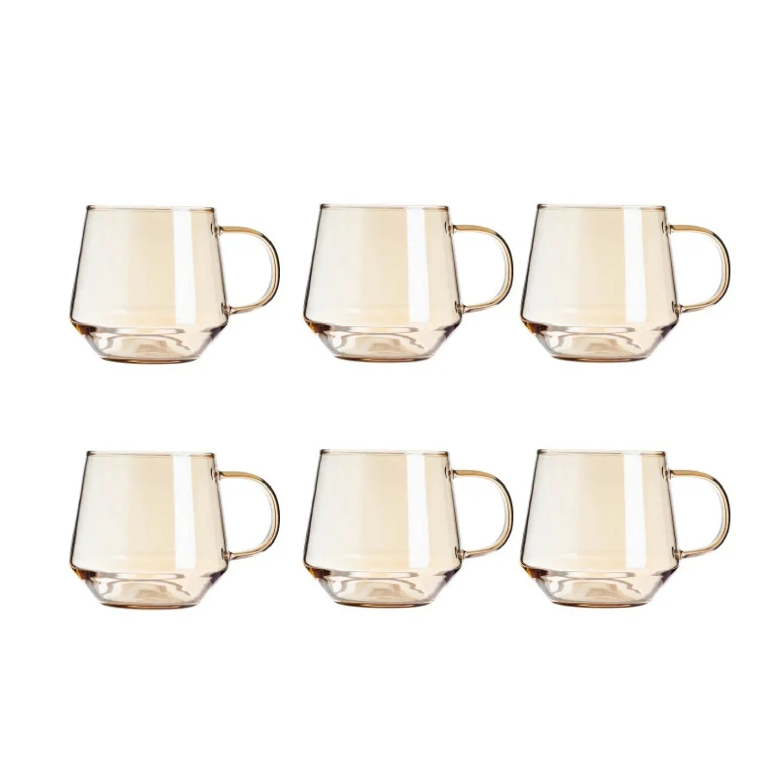 Honeycomb Glass Mug, 6 Pcs