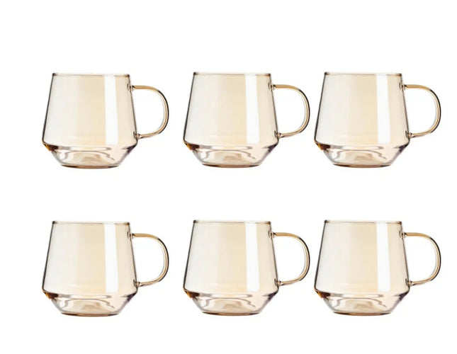 Honeycomb Glass Mug, 6 Pcs