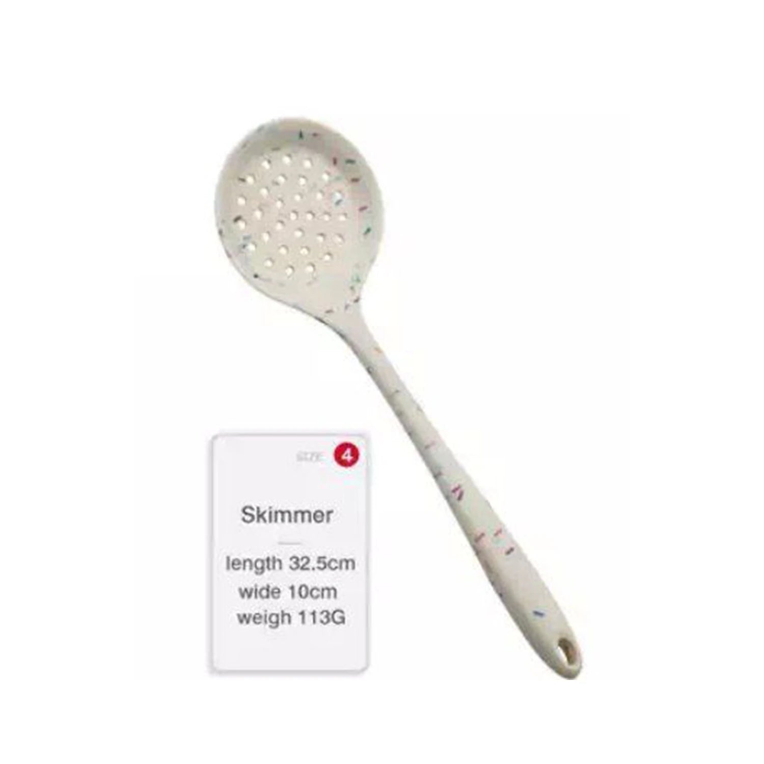 Silicon Skimmer With Handle Sprinkles Design For Kitchen