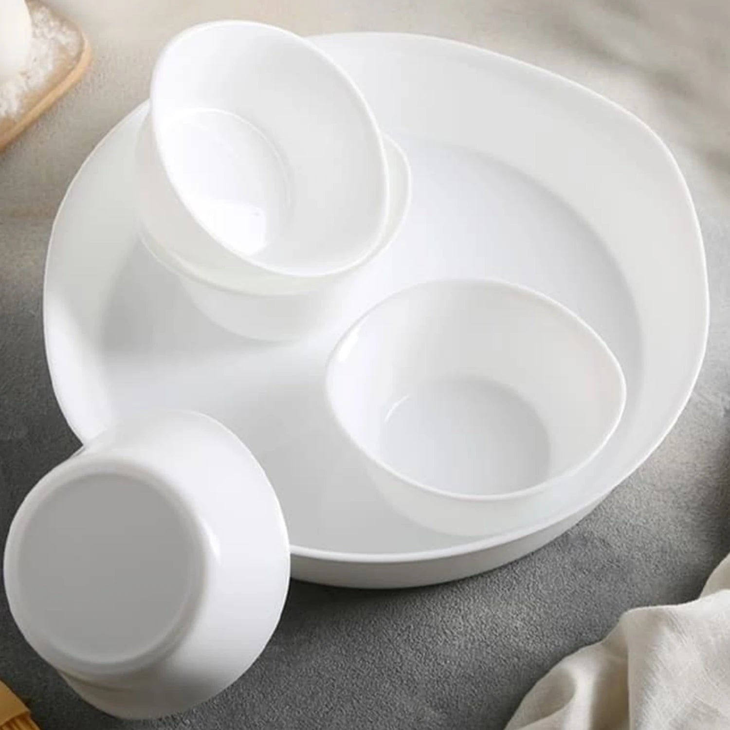 Luminarc Diwali Serving Plate Set, 5 Pieces