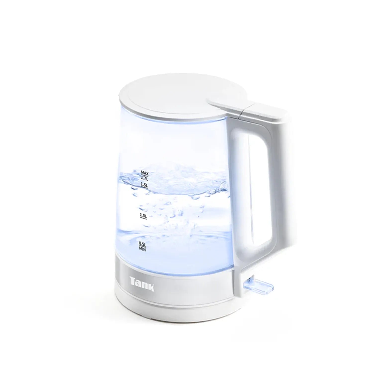 Tank Glass Kettle, 1.7L Capacity, 1850 Watts, White, KG-2318 - 2 Year Warranty