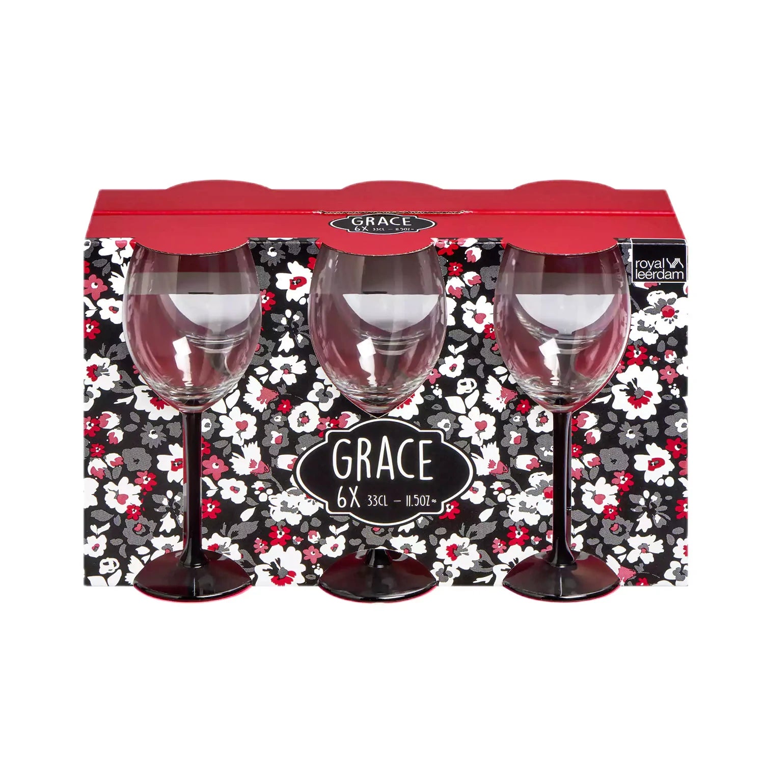 Royal Leerdam Black Grace Cup Set , 6 pcs