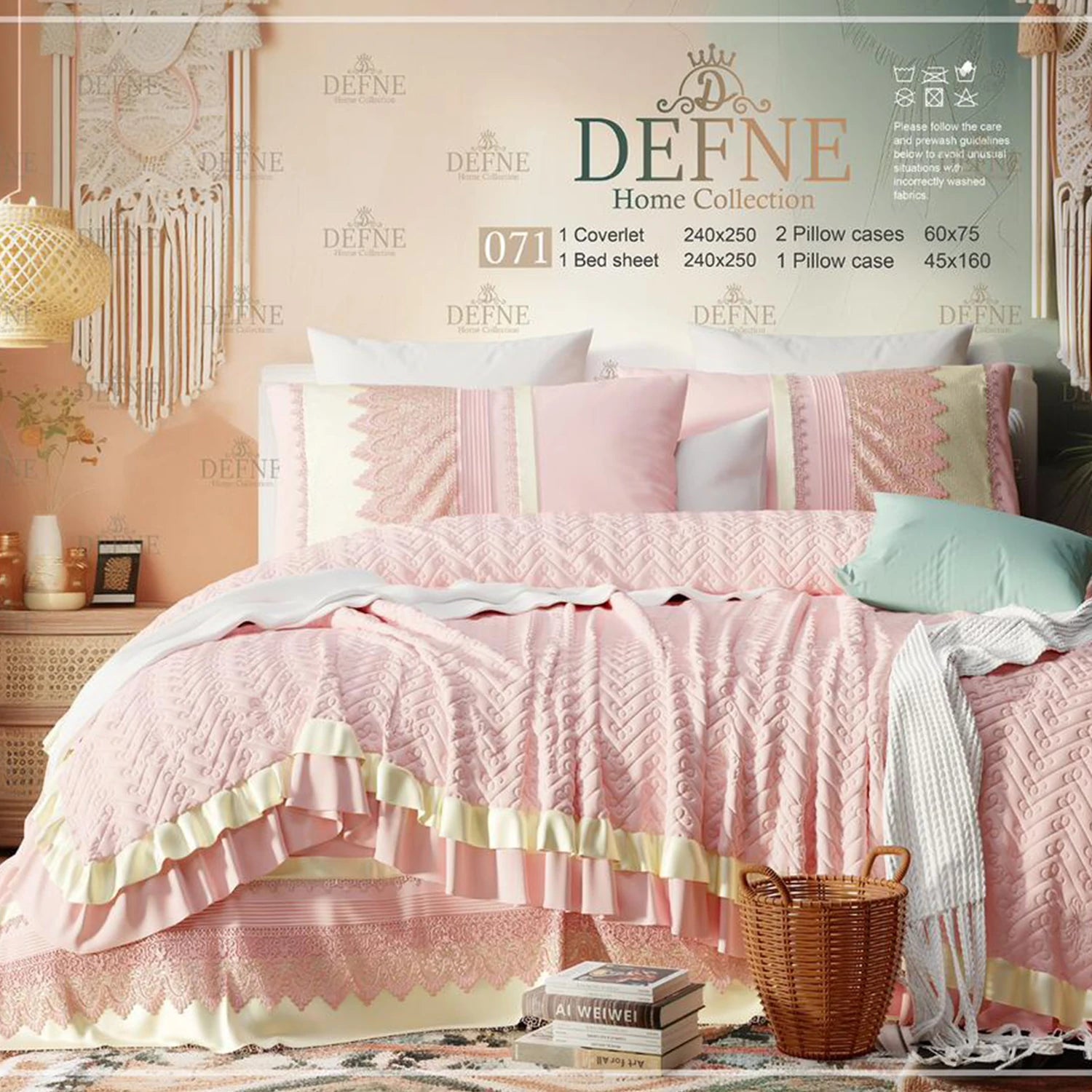 DEFNE Jouber Coverlet Set, 5 Pieces