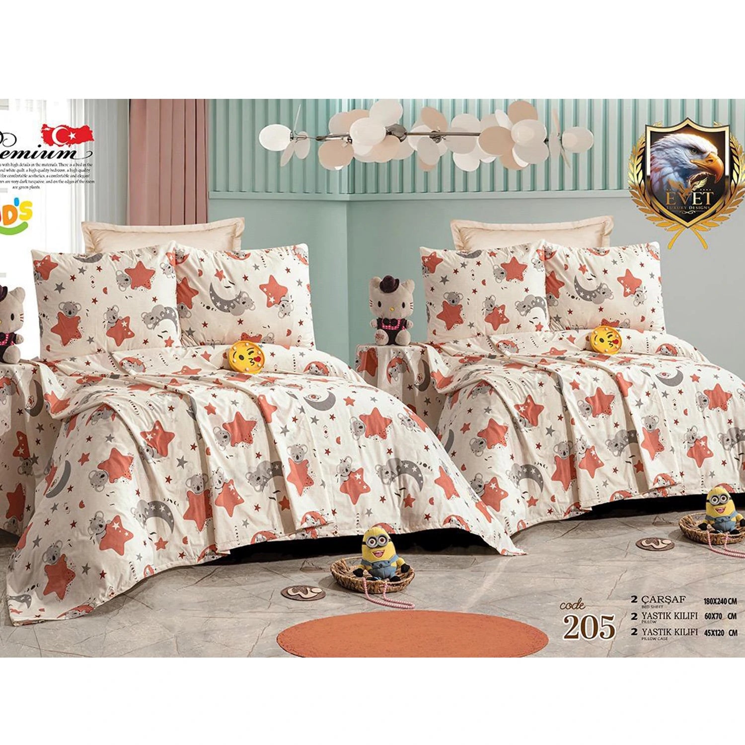 Printed Baby Bed sheet Set, 6 pcs