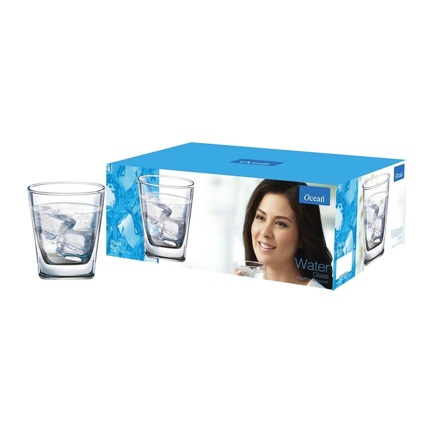 Ocean Plaza Rock Glass Cup Set, 6 pieces