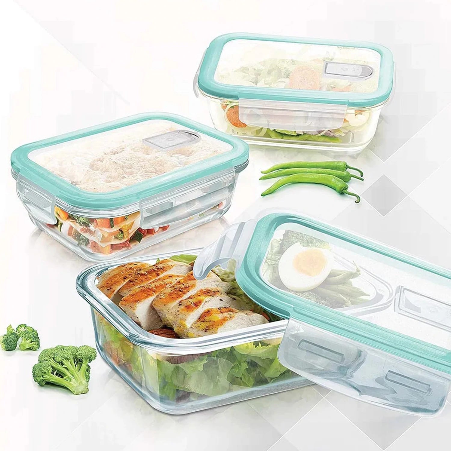 Treo By Milton Hi Borosilicate Clip Fresh Rectangular Container, 640 ml