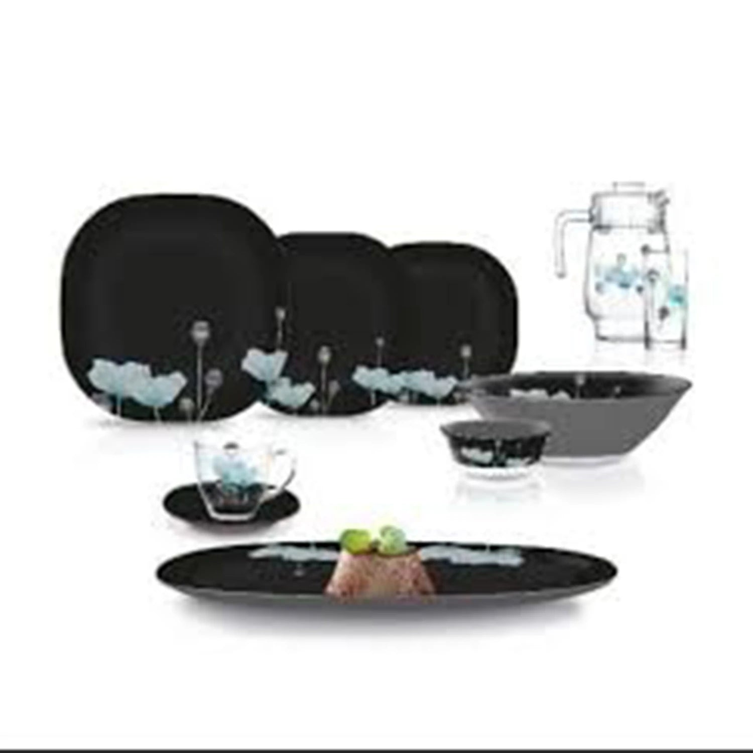 Luminarc Arcoprex Anglique Turquoise Dinner Set, 46 Pieces