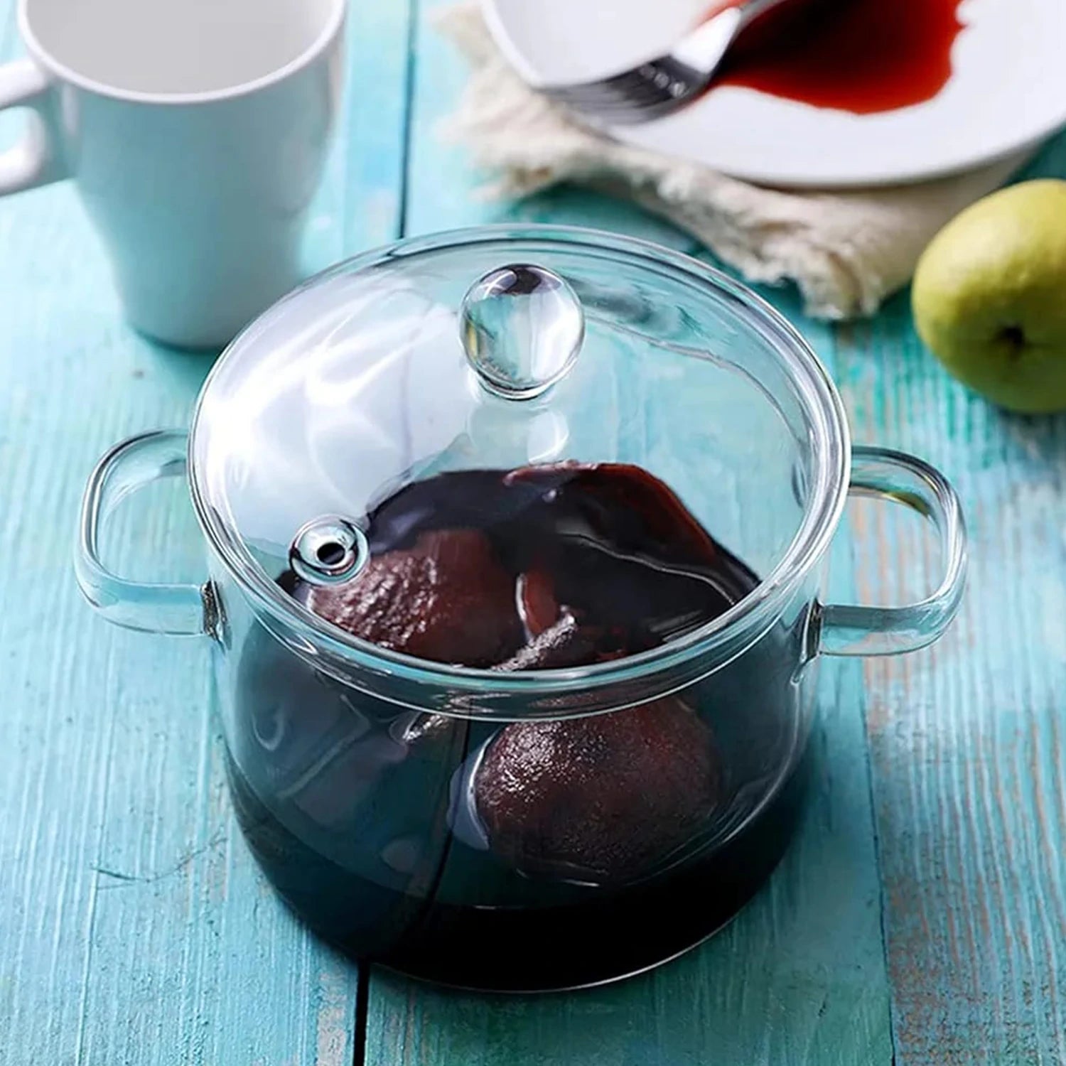 Glass Pot with 2 Handles