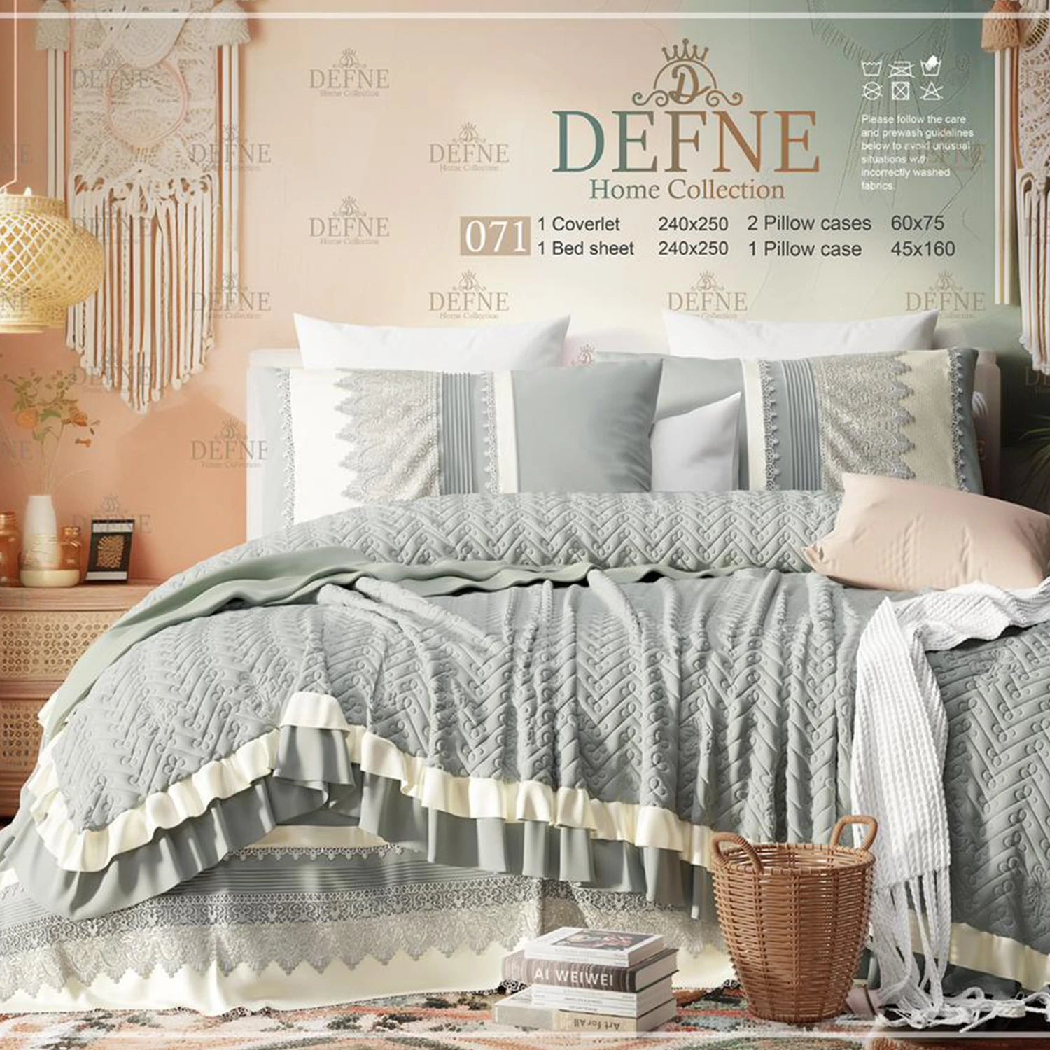 DEFNE Jouber Coverlet Set, 5 Pieces