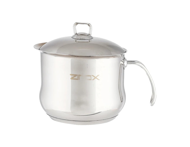 Zinox Curvy Stainless Steel Milk Pot, 16cm