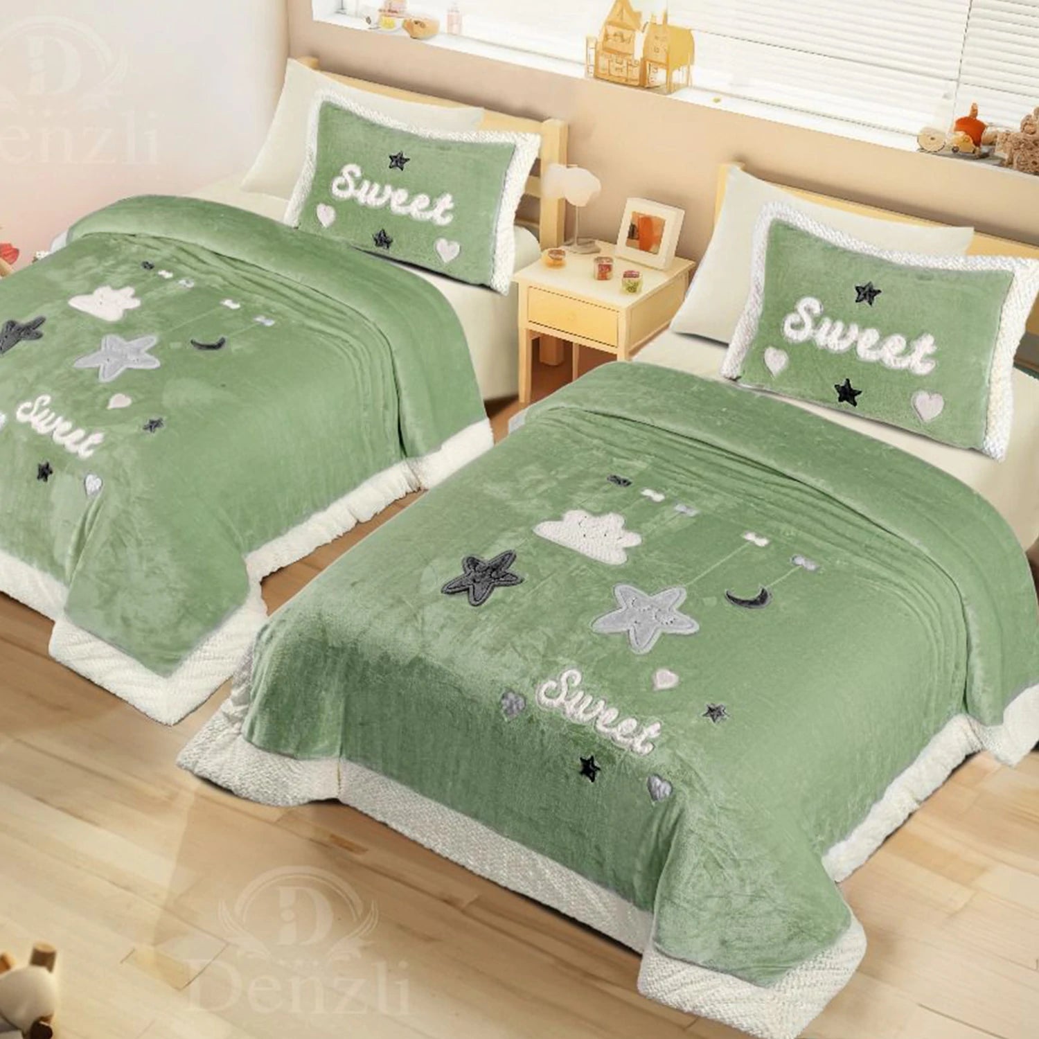 Denizli Kids plush Quilt Set, 6 Pieces